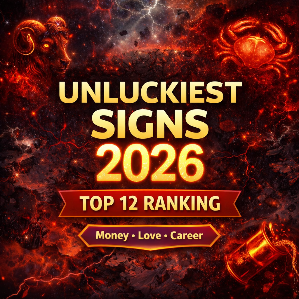 Unluckiest Zodiac Signs Ranking 2026: Top 12 Warning List | Astro and Charm unluckiest zodiac signs ranking 2026 cover