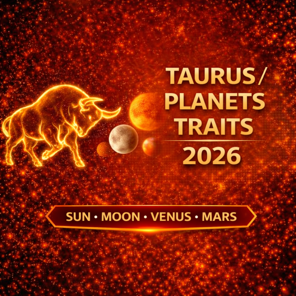 How different planets shape Taurus personality cover image with sun moon venus mars traits badge