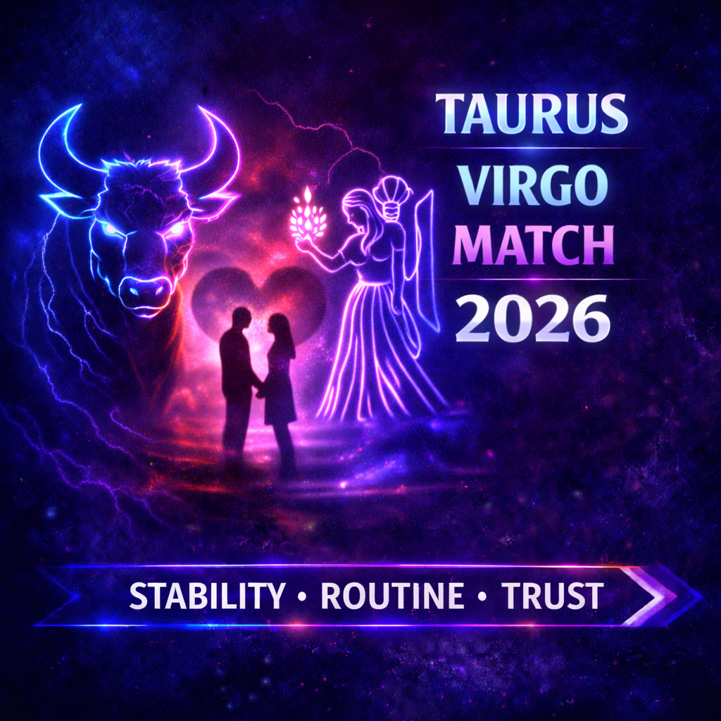 Taurus Virgo Relationship 2026: Why This Match Feels Stable — and Where It Breaks | AstroandCharm taurus virgo relationship 2026 cover image with stability routine trust badge