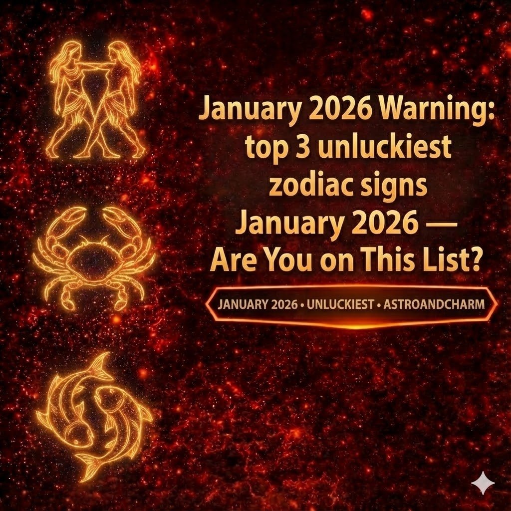 top 3 unluckiest zodiac signs January 2026 cover image with warning badge slow down double-check boundaries