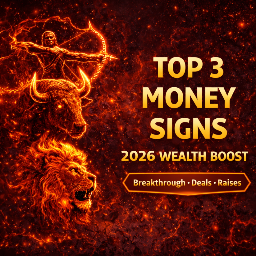 top 3 zodiac signs for money 2026 cover image: wealth boost ranking with breakthrough, deals, and raises