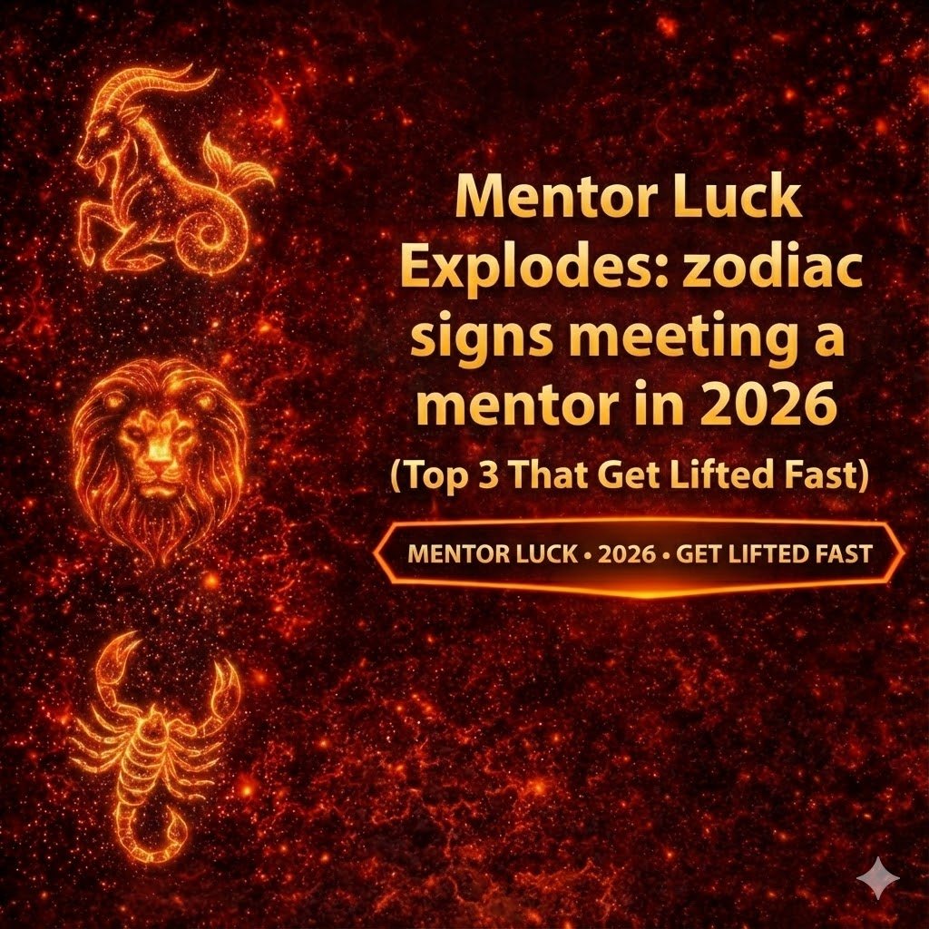 zodiac signs meeting a mentor in 2026 cover image with top 3 mentor luck text and support introductions opportunities badge