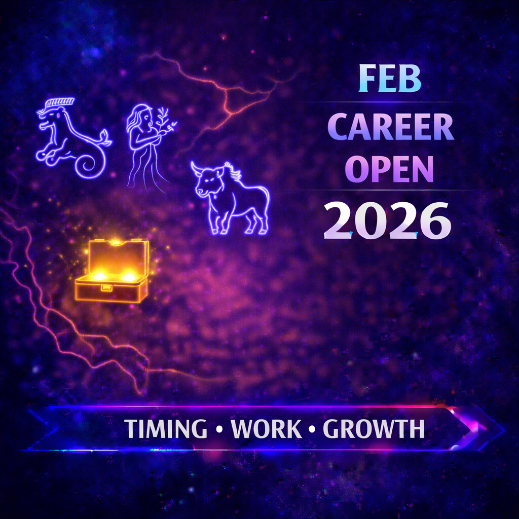 zodiac signs with career opportunities february 2026 cover image with timing work growth badge