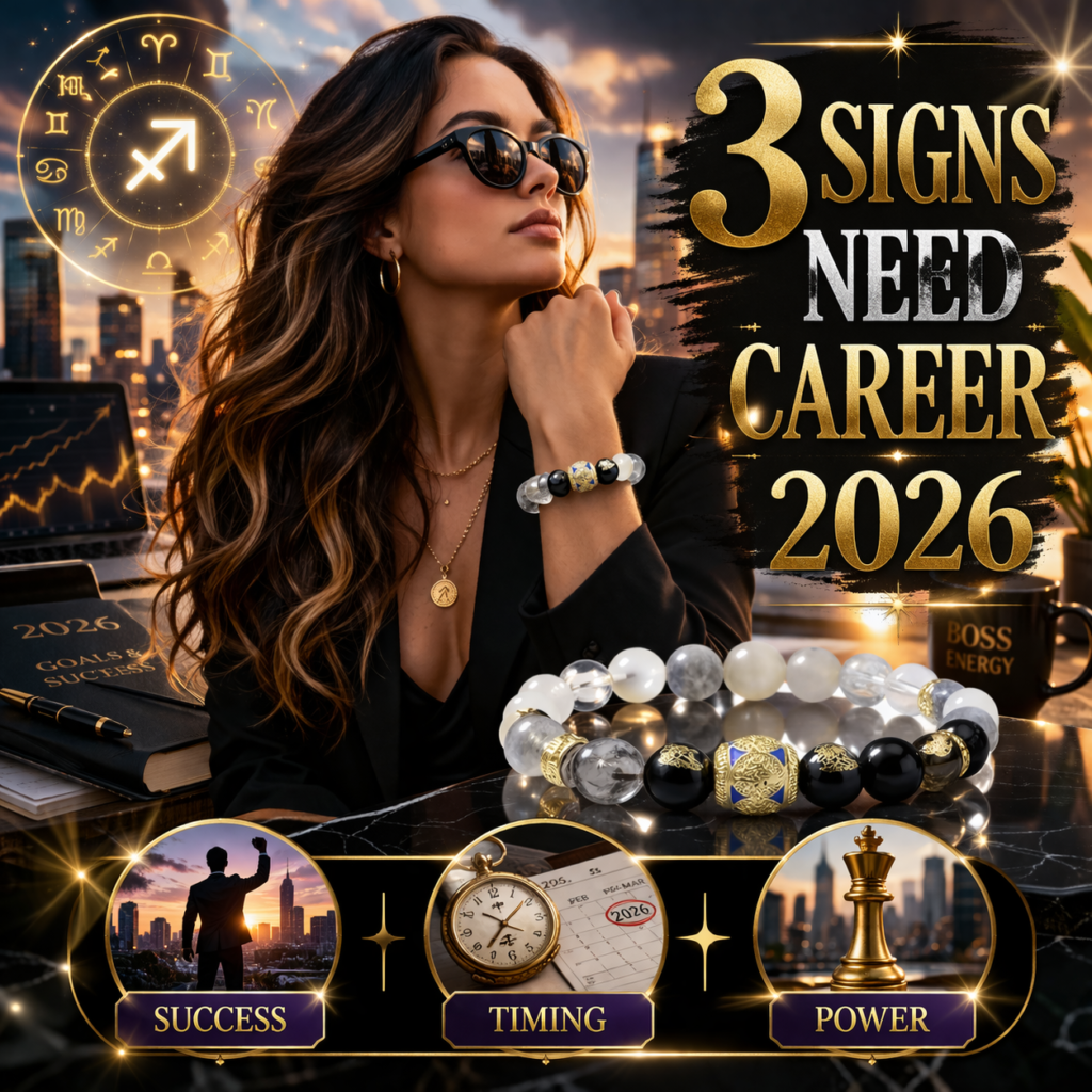 3 zodiac signs to wear a career bracelet in 2026 cover image with success timing power badge