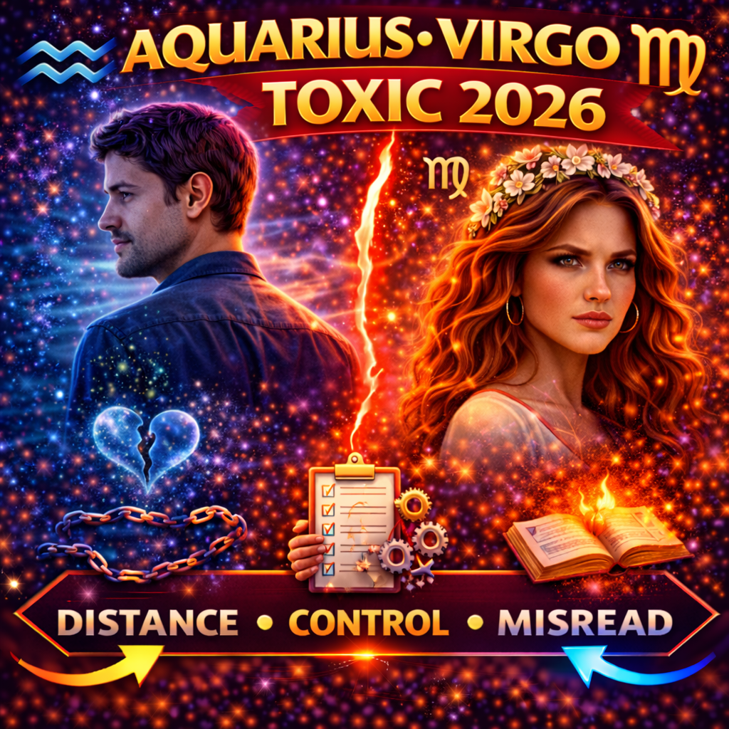 aquarius and virgo toxic compatibility in 2026 cover image with distance control misread badge