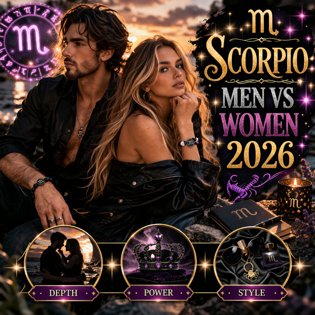 difference between scorpio men and women in 2026 cover image with depth power style badge