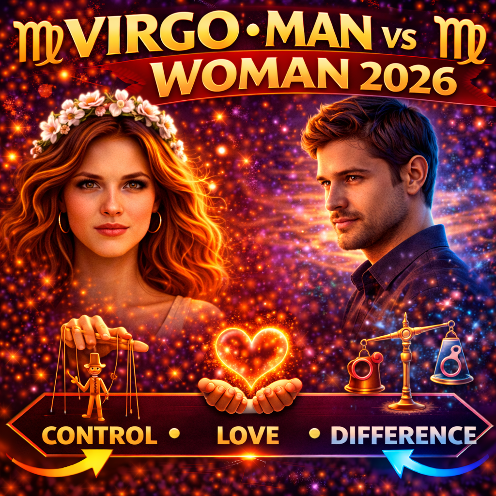 difference between virgo man and virgo woman in 2026 cover image with control love difference badge