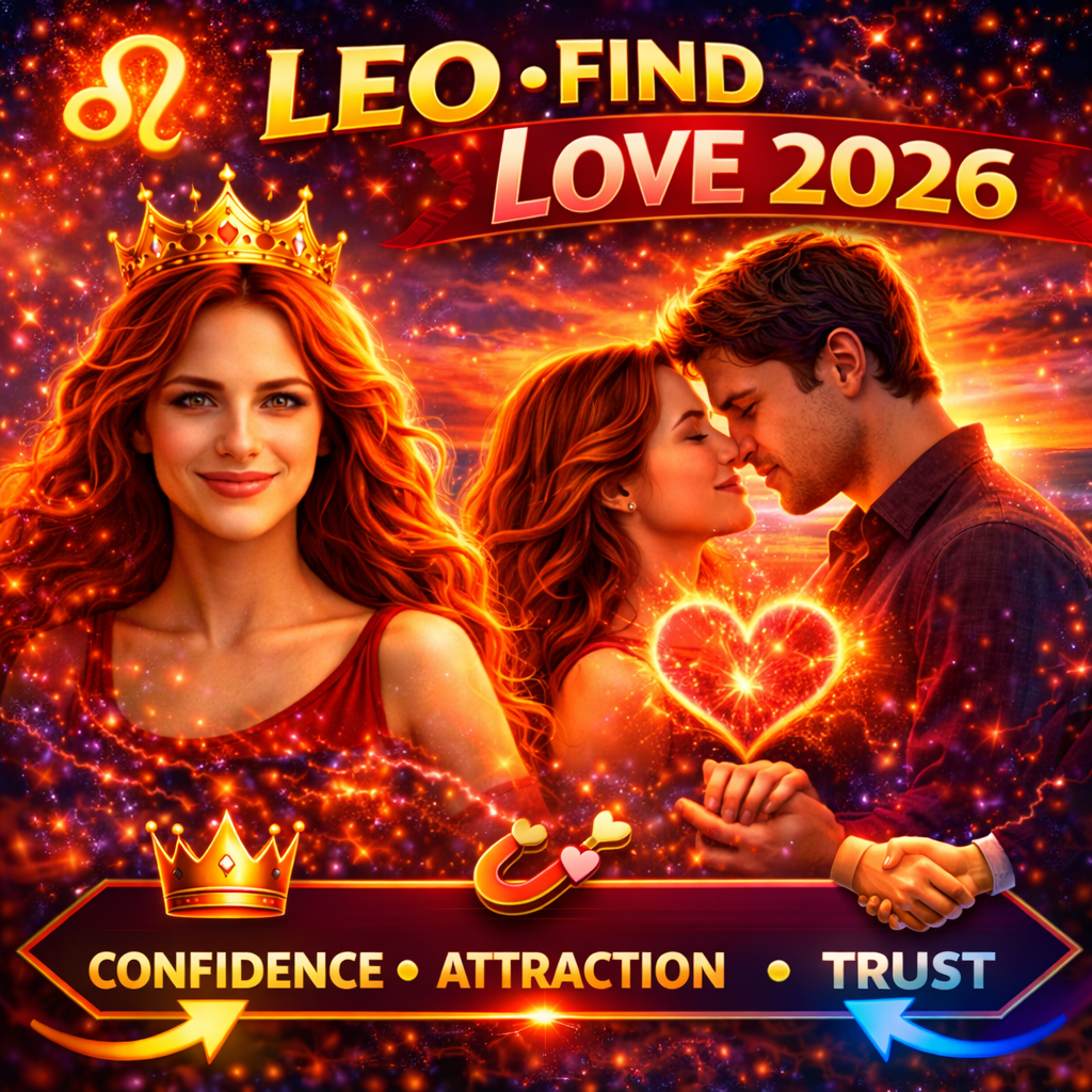 how leo finds love in 2026 cover image with confidence attraction trust badge