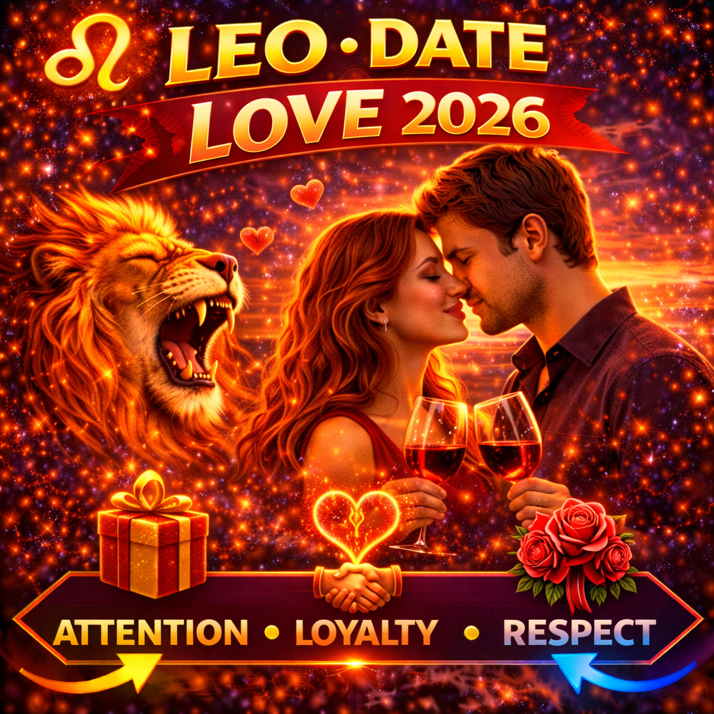 how to date a leo in 2026 cover image with attention loyalty respect badge