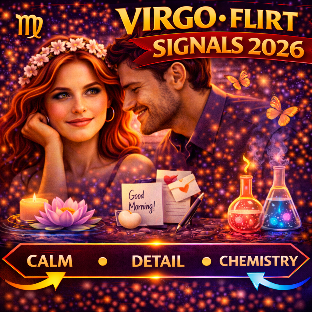 how to flirt with a virgo in 2026 cover image with calm detail chemistry badge