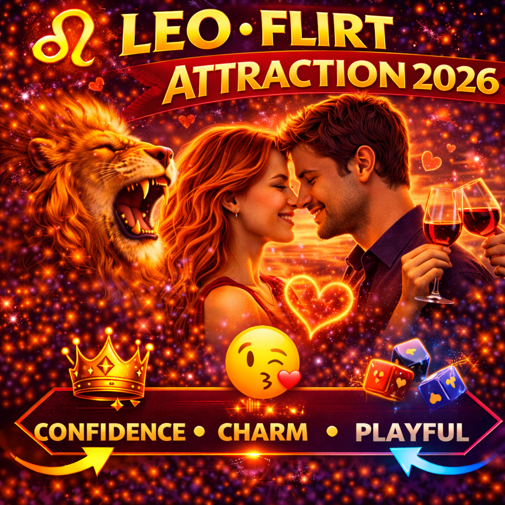 how to flirt with a leo in 2026 cover image with confidence charm playful badge