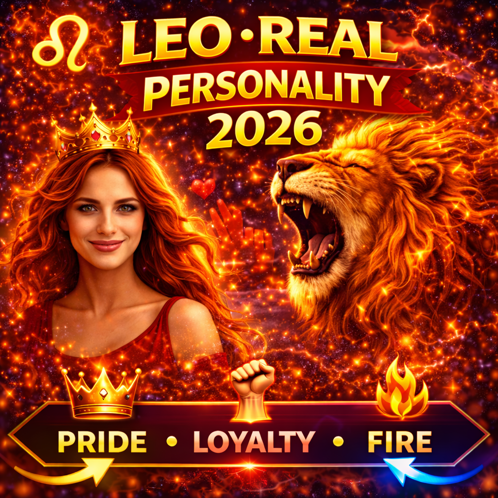 What Leo Is Really Like in 2026 | AstroAndCharm what leo is really like in 2026 cover image with pride loyalty fire badge