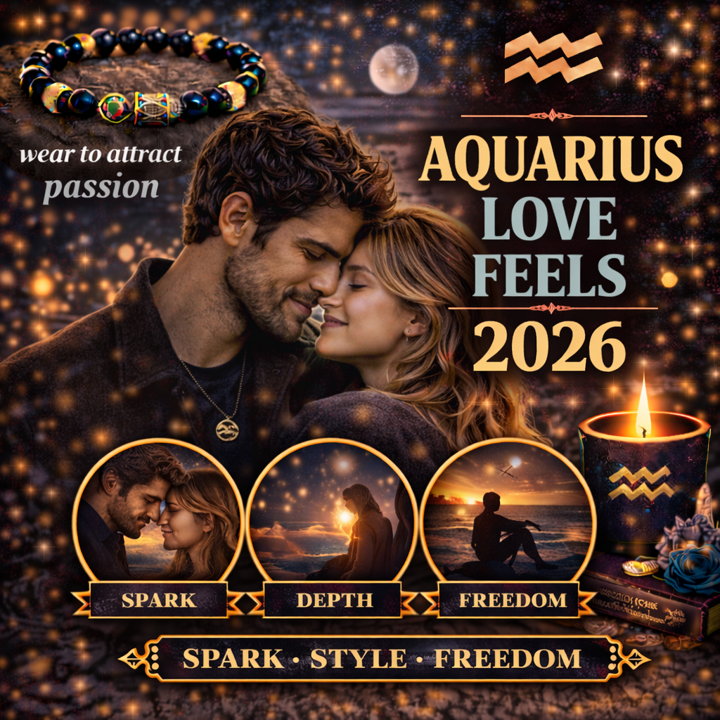 what aquarius love feels like in 2026 cover image with spark depth freedom badge