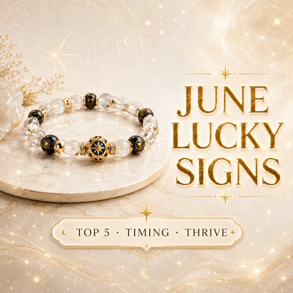 luckiest zodiac signs in June 2026 cover image with top 5 timing thrive badge