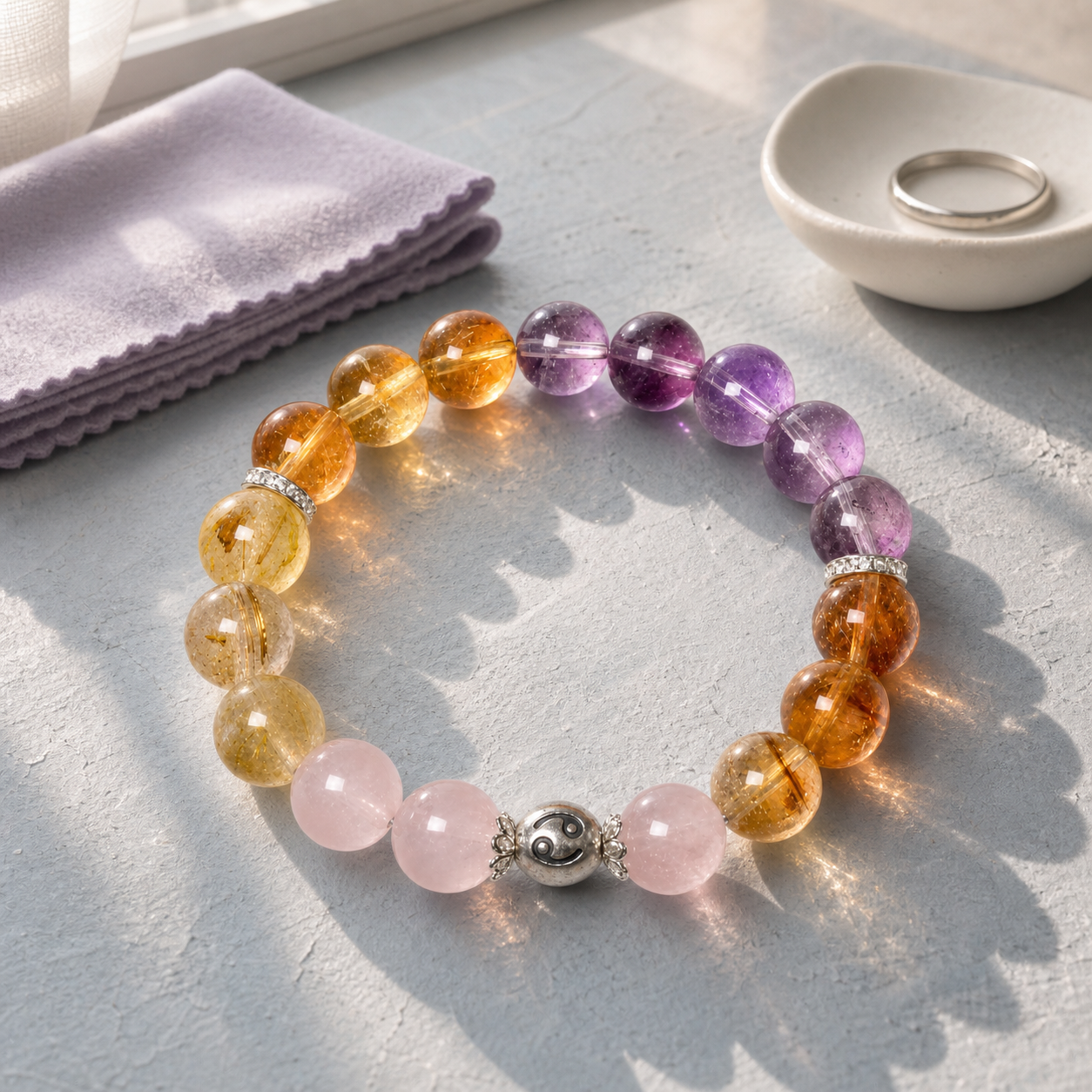 Cancer Zodiac Crystal Bracelet