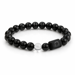 Libra Zodiac Bracelet with 8mm obsidian and Tiger’s Eye beads