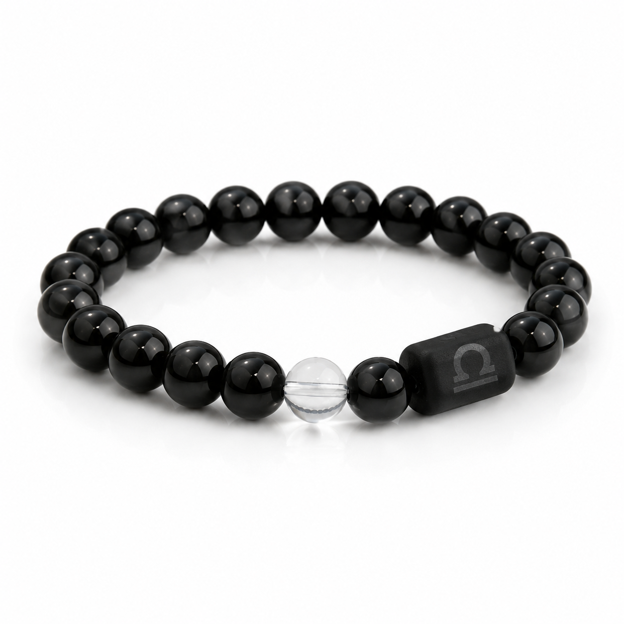 Libra Zodiac Bracelet with 8mm obsidian and Tiger’s Eye beads