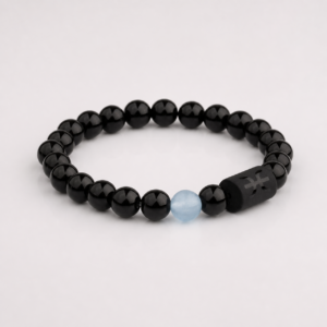 Pisces Zodiac Bracelet with 8mm obsidian and Tiger’s Eye beads